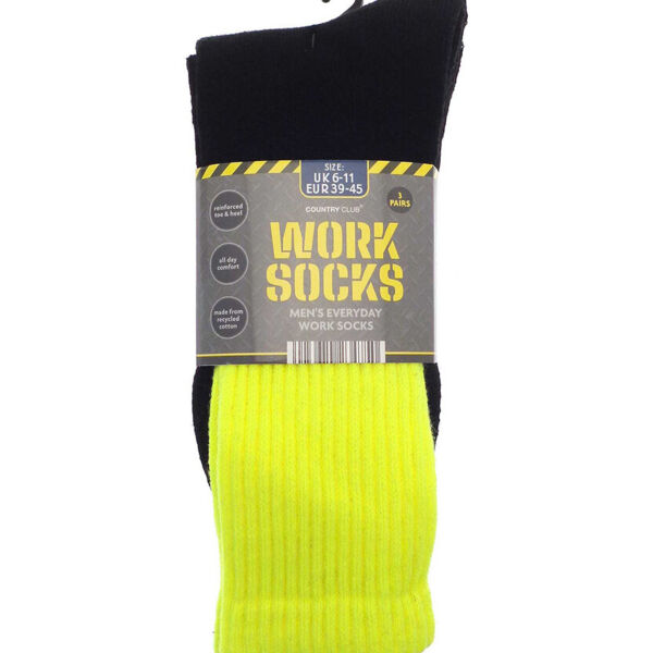 Men’s 3-pack work socks (recycled cotton) Thumbnail