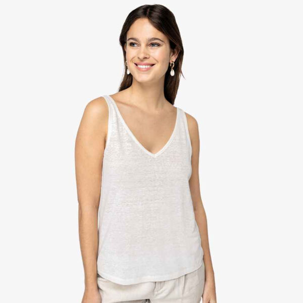 Spasso Ladies Linen Tank Top Thumbnail