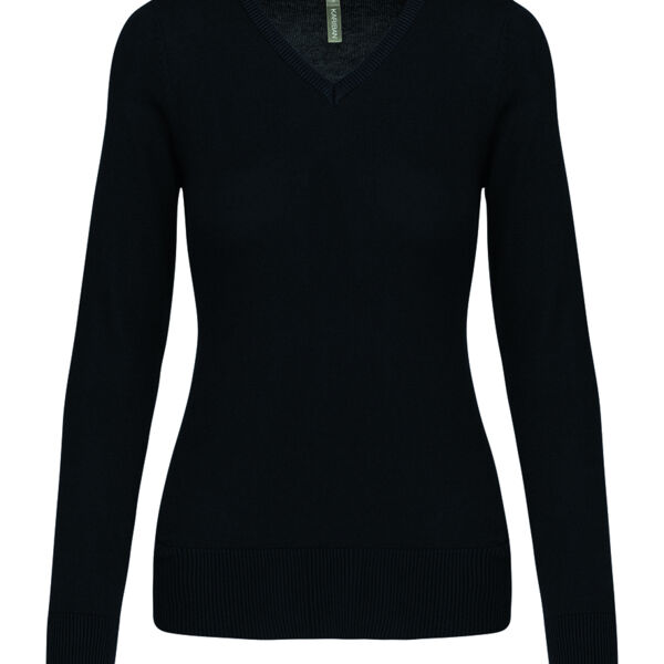 Kariban Ladies Cotton Acrylic V Neck Sweater Thumbnail