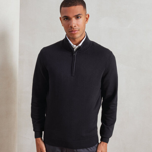 ¼ zip knitted sweater Thumbnail